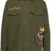 Maison-Kitsune Shirts Men Maharishi x Jean-Michel Basquiat Embroidered Trousers Green