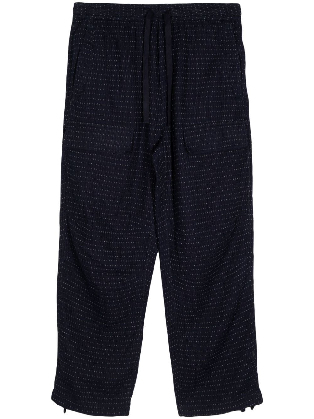 Maharishi Noragi drop-crotch Cargo Trousers Blue Men Drop Crotch Pants Maison-Kitsune