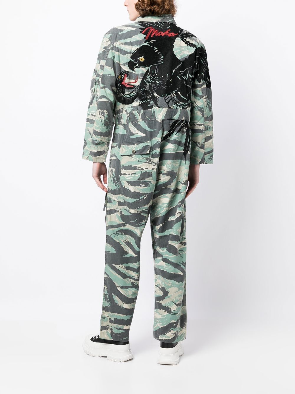 Maharishi camouflage-print zip-up Jumpsuit Green Maison-Kitsune Men Jumpsuits
