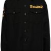 Maison-Kitsune Shirts Men Maharishi Lunar Dragon Embroidered Shirt Black