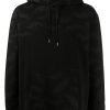 Men Hoodies Maison-Kitsune Maharishi bat-print Cotton Hoodie Black