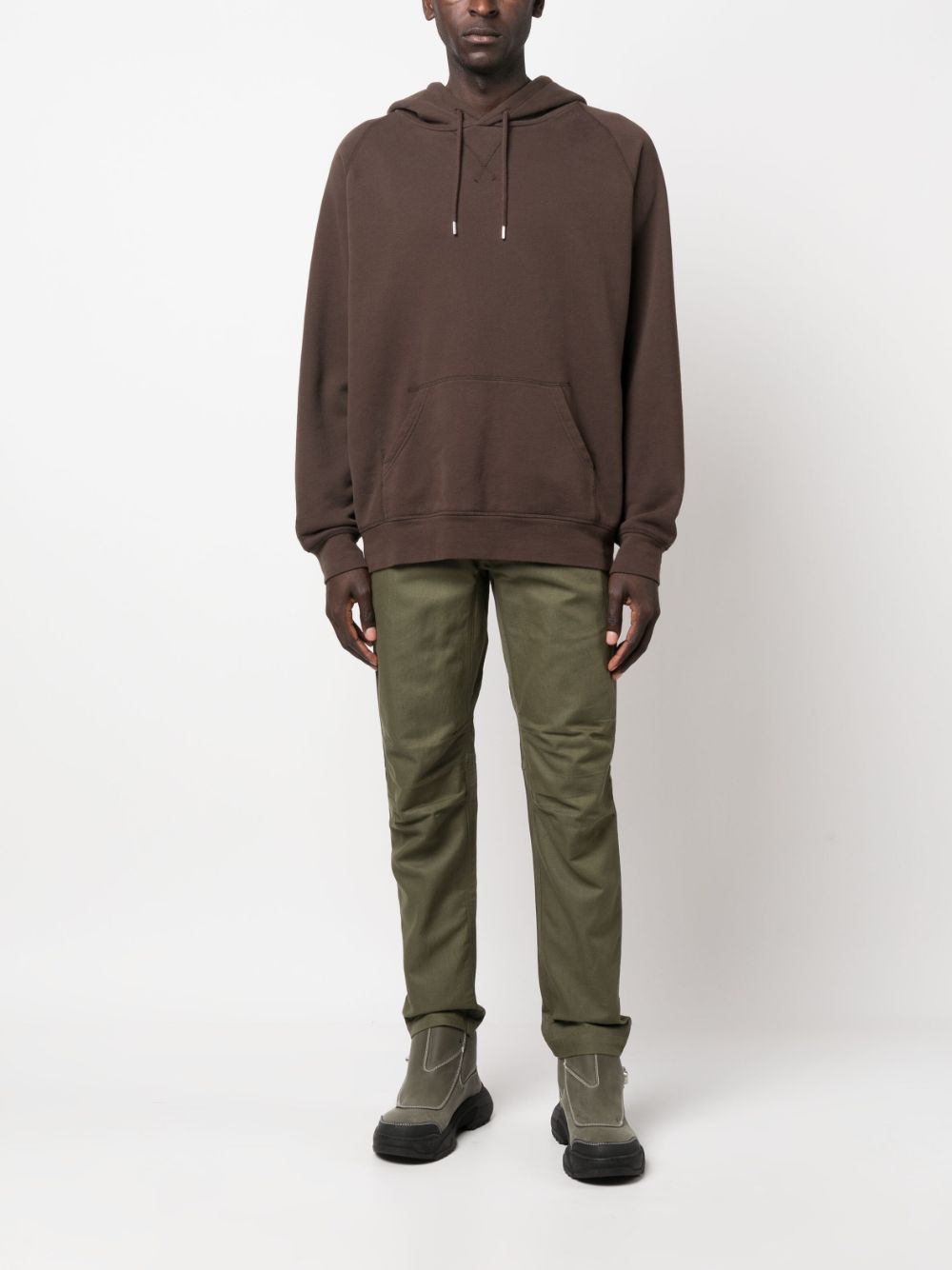 Maison-Kitsune Maharishi logo-patch Trousers Green Men Regular-Fit & Straight Leg Pants