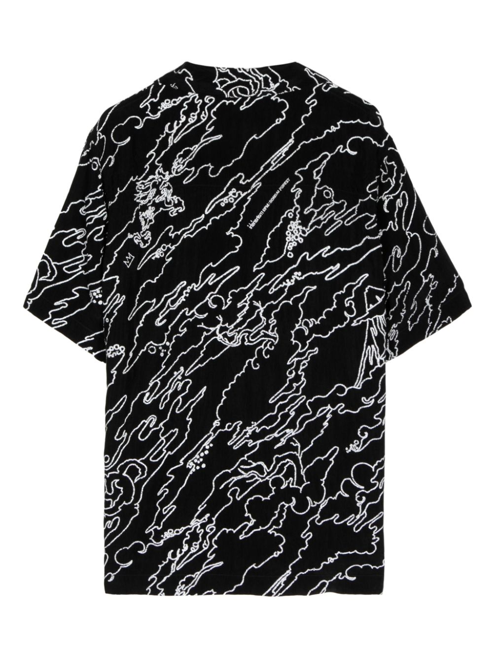 Maison-Kitsune Maharishi Maha Basquiat abstract-print Shirt Black Men Shirts