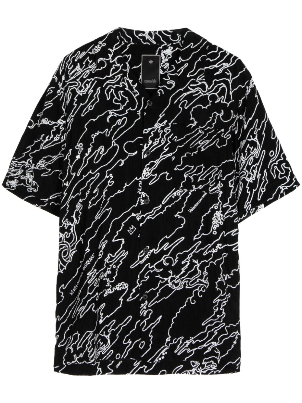 Maison-Kitsune Maharishi Maha Basquiat abstract-print Shirt Black Men Shirts