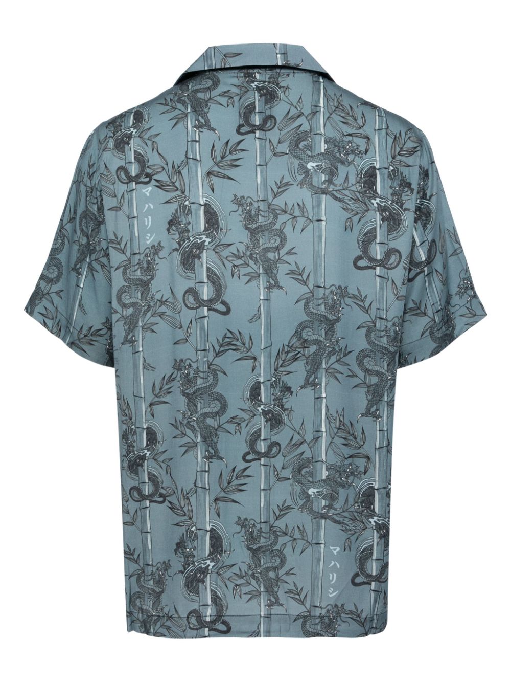 Maharishi Dragon Bamboo Shirt Blue Maison-Kitsune Men Shirts