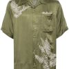 Maharishi Peace Dove Embroidered Shirt Green Men Shirts Maison-Kitsune