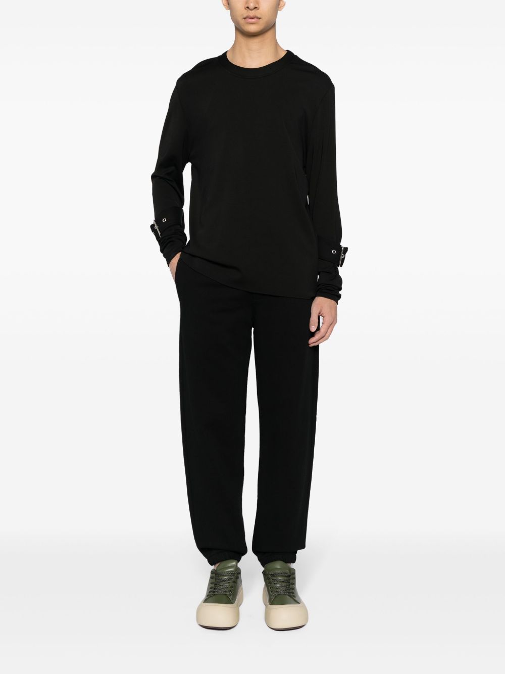 Maharishi logo-embroidered Track Pants Black Men Sweatpants Maison-Kitsune