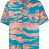 Maharishi graphic-print camp-collar Shirt Orange Men Shirts Maison-Kitsune