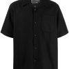 Maharishi short-sleeve chest-pocket Shirt Black Maison-Kitsune Men Shirts