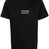 Maharishi logo-embroidered Organic Cotton T-shirt Black Men T-Shirts Maison-Kitsune