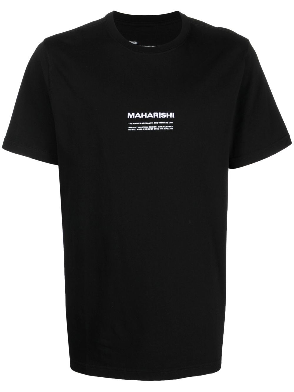 Maharishi logo-embroidered Organic Cotton T-shirt Black Men T-Shirts Maison-Kitsune