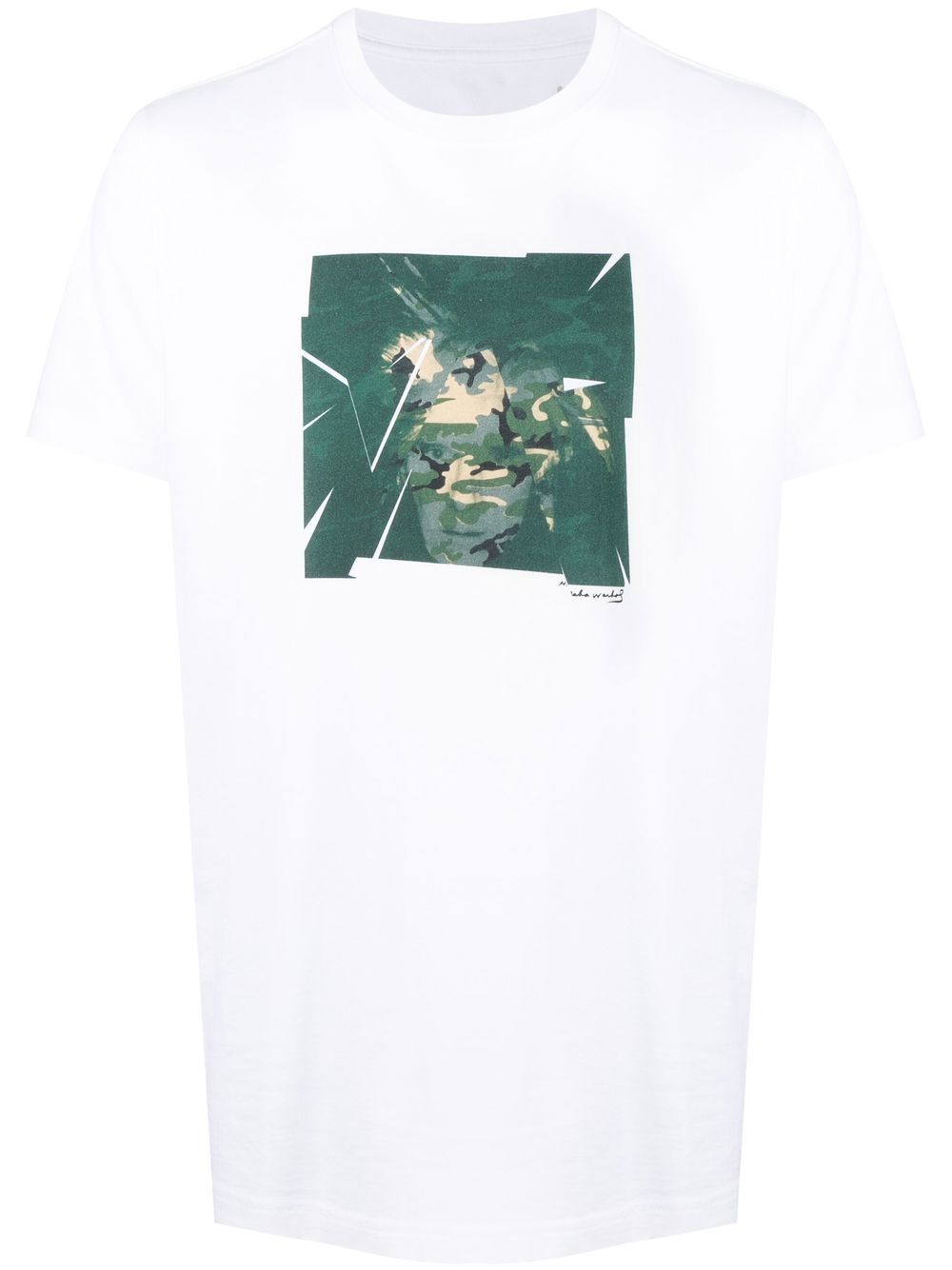 Maison-Kitsune Maharishi logo-print T-shirt White Men T-Shirts