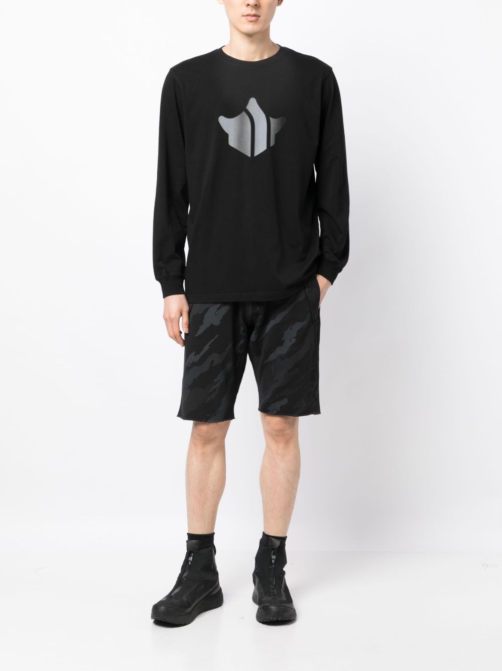 Maison-Kitsune Maharishi Bonsai Forest-print Cotton Shorts Blue Men Track & Running Shorts