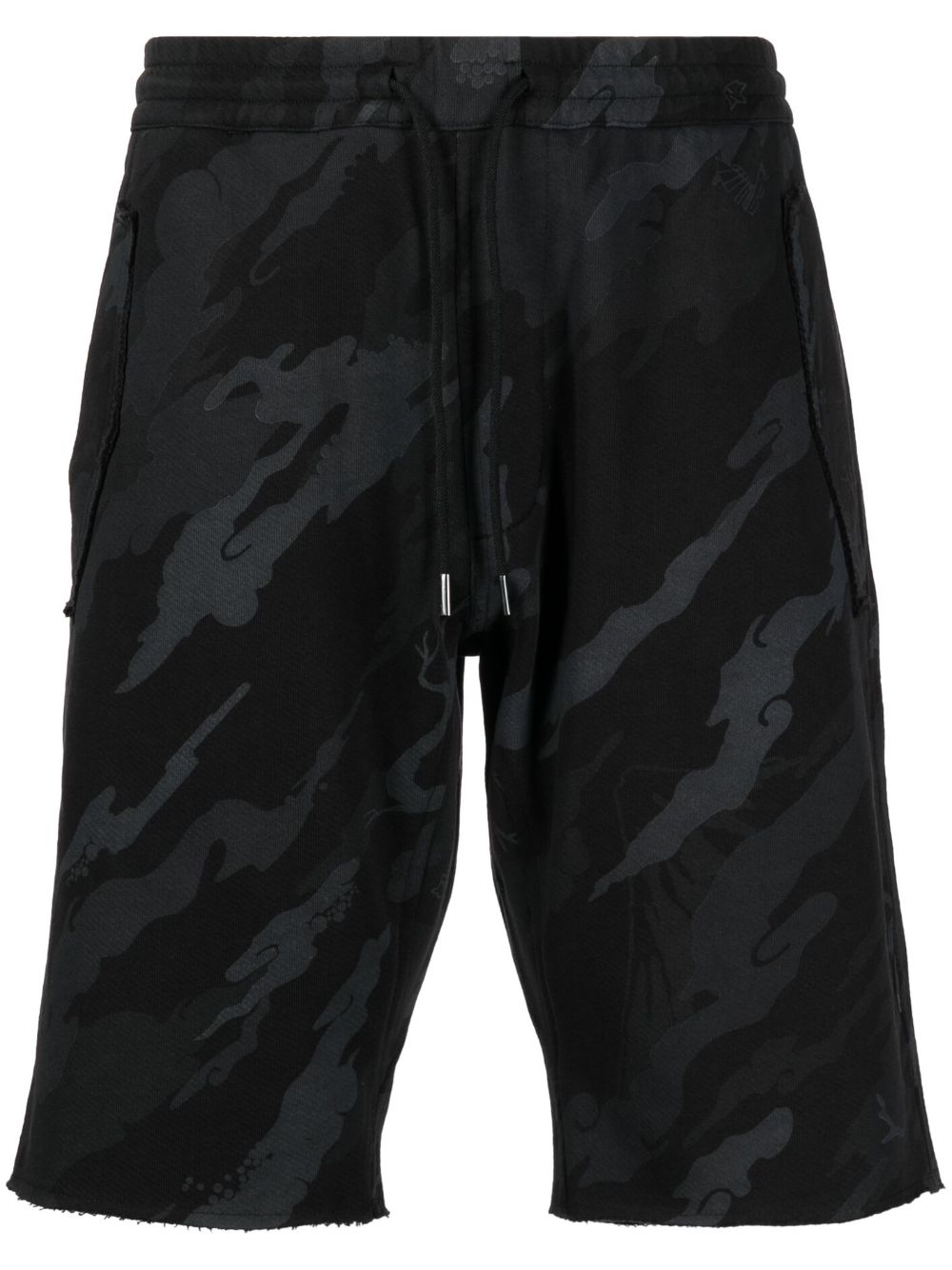Maison-Kitsune Maharishi Bonsai Forest-print Cotton Shorts Blue Men Track & Running Shorts