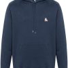 Men Hoodies Maison-Kitsune Maison Kitsuné Fox Head Cotton Hoodie Blue
