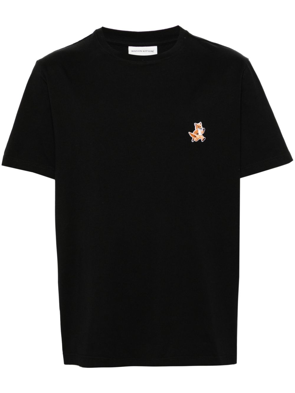 Maison-Kitsune T-Shirts Men Maison Kitsuné fox-patch Cotton T-shirt Black