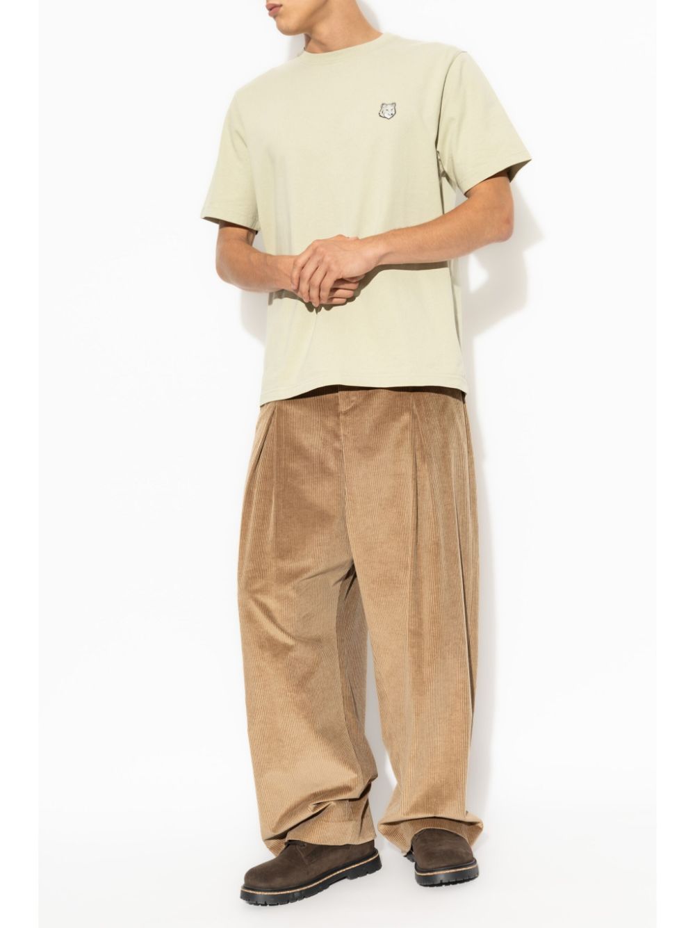 Maison-Kitsune T-Shirts Men Maison Kitsuné Bold Fox Head Patch T-shirt Neutrals
