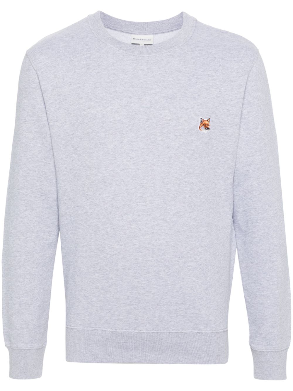 Maison Kitsuné logo-appliqué Jersey Sweatshirt Grey Men Sweatshirts Maison-Kitsune