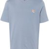Maison-Kitsune T-Shirts Men Maison Kitsuné Fox Head Patch T-shirt Blue