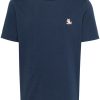 Maison Kitsuné Chillax Fox-appliqué T-shirt Blue Men T-Shirts Maison-Kitsune