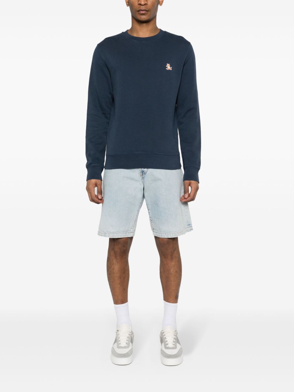 Maison Kitsuné fox-motif Sweatshirt Blue Men Sweatshirts Maison-Kitsune