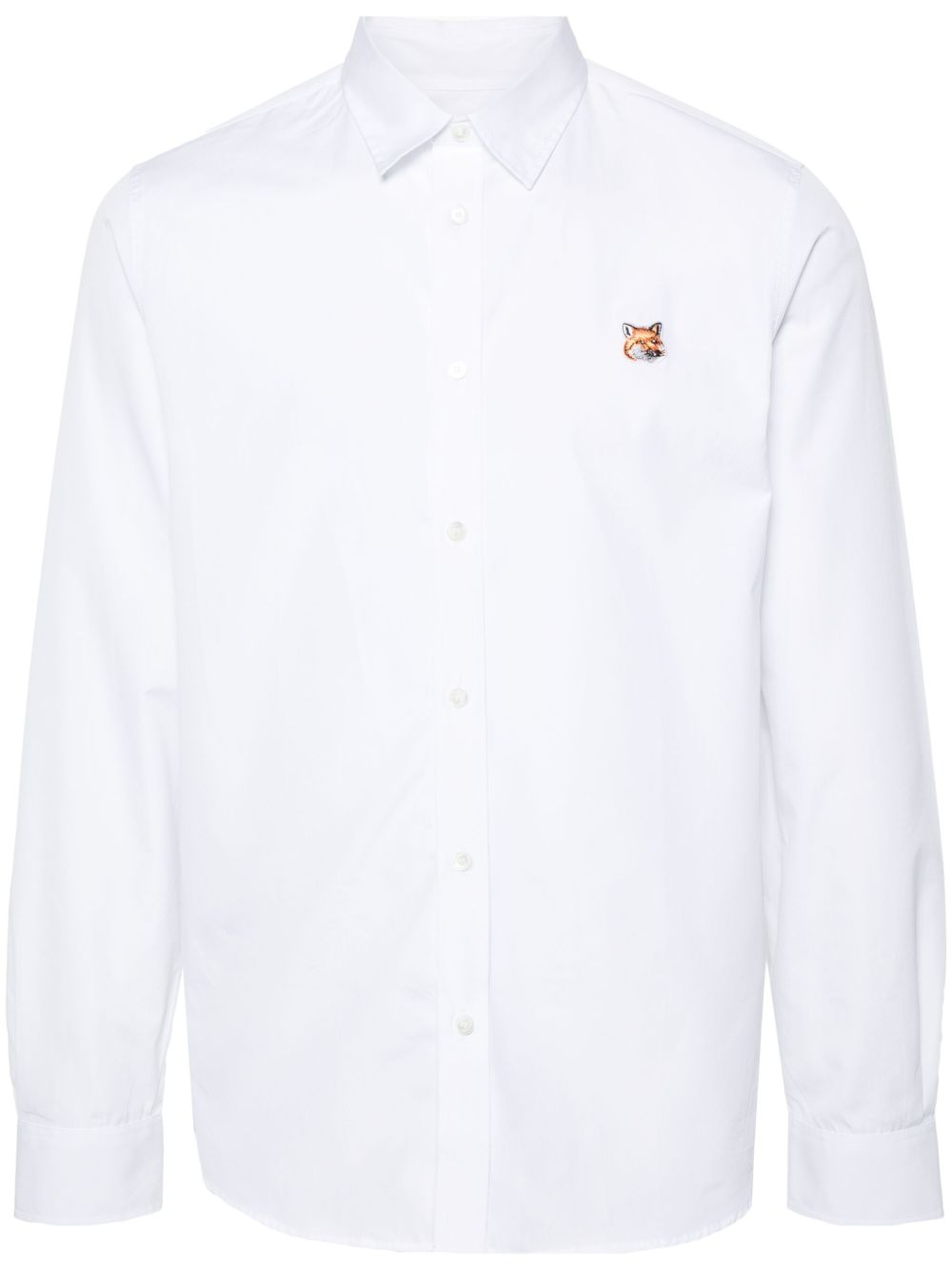Men Shirts Maison-Kitsune Maison Kitsuné Fox-motif Cotton Shirt White