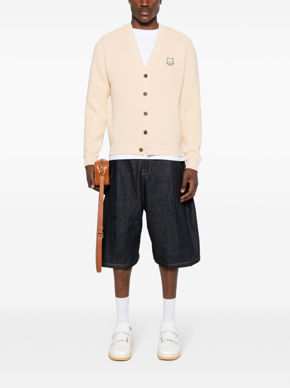 Maison Kitsuné Baby Fox Cardigan Neutrals Maison-Kitsune Men Cardigans