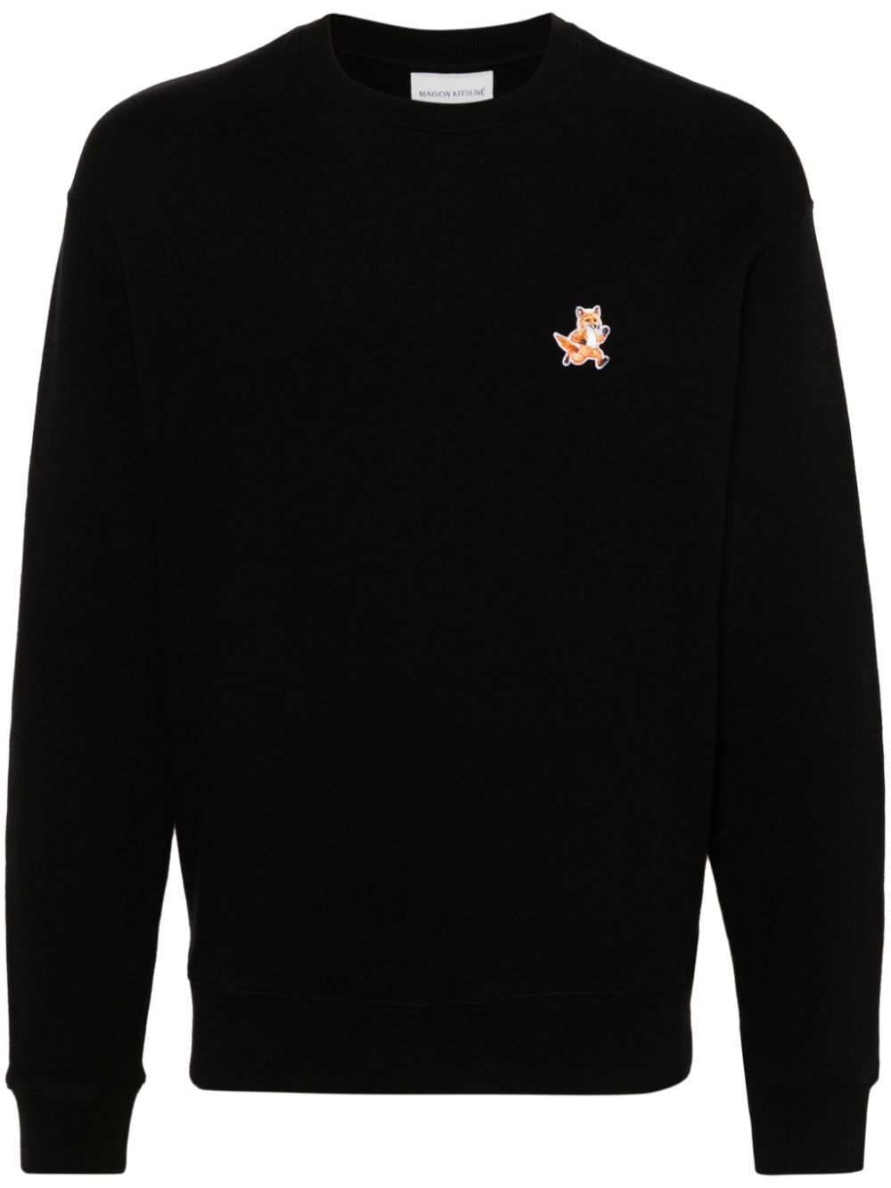 Men Sweatshirts Maison-Kitsune Maison Kitsuné Speedy Fox-patch Cotton Sweatshirt Black