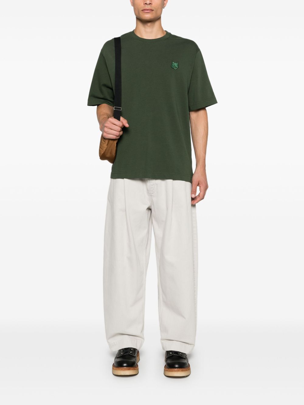 Men T-Shirts Maison-Kitsune Maison Kitsuné Bold Fox Head-patch T-shirt Green