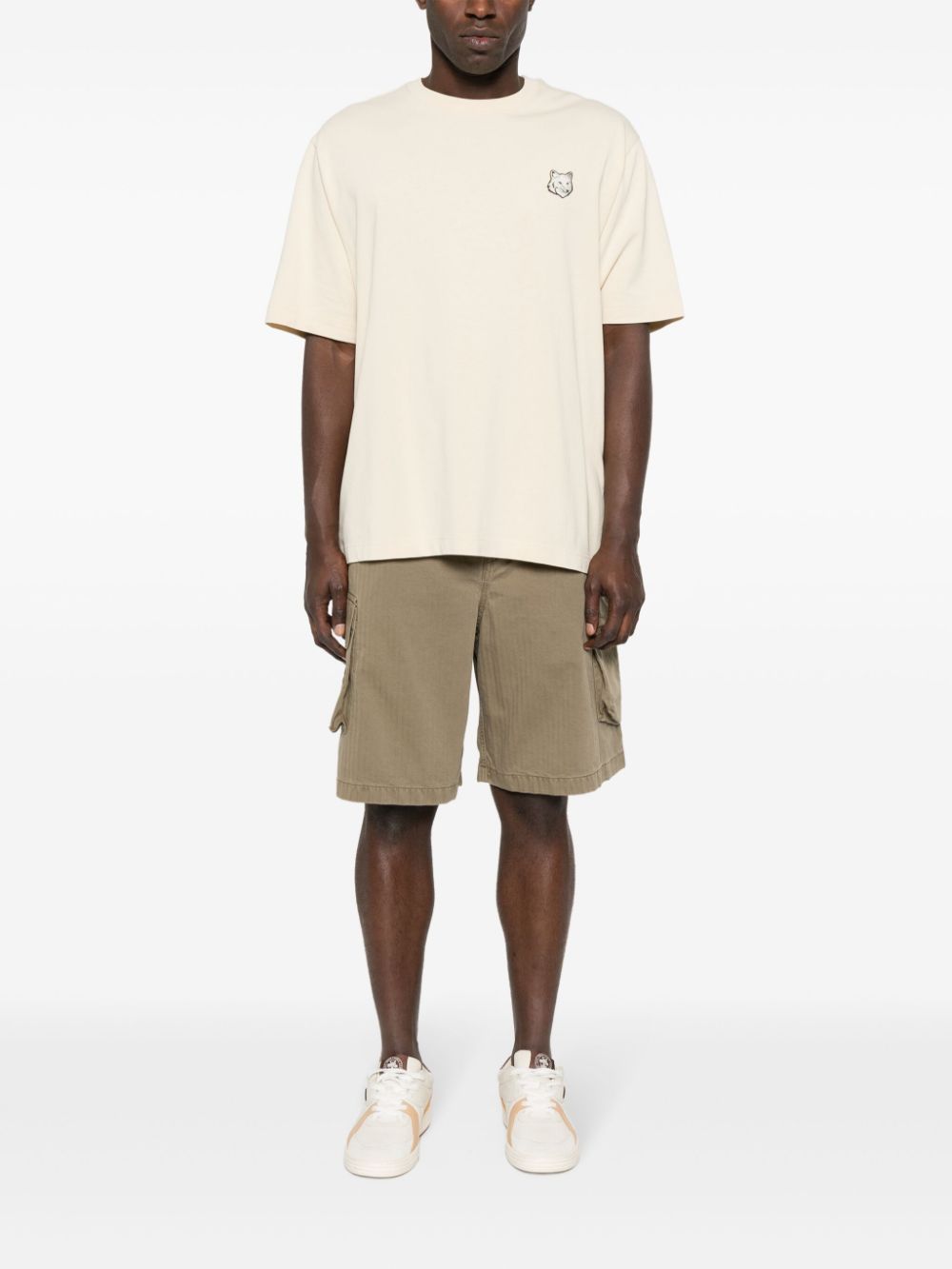 Maison-Kitsune T-Shirts Men Maison Kitsuné Bold Fox Head Cotton T-shirt Neutrals