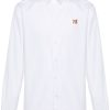 Men Shirts Maison-Kitsune Maison Kitsuné Fox-patch Cotton Shirt White