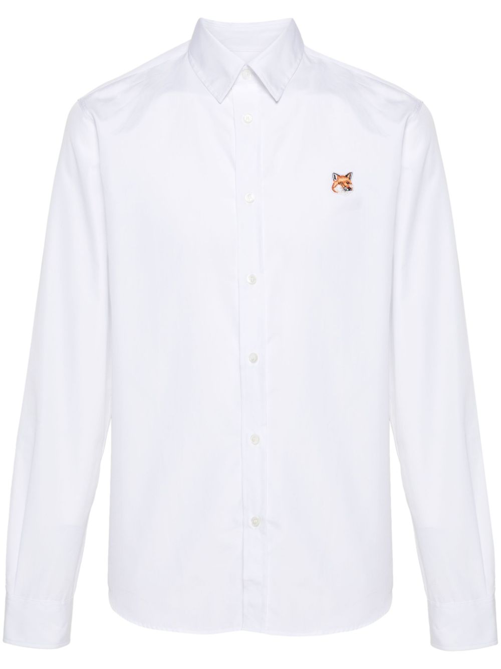 Men Shirts Maison-Kitsune Maison Kitsuné Fox-patch Cotton Shirt White