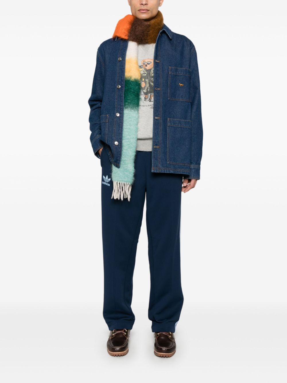 Maison Kitsuné Denim Jacket Blue Men Denim Jackets Maison-Kitsune