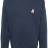 Maison-Kitsune Maison Kitsuné Fox-motif Cotton Sweatshirt Blue Men Sweatshirts