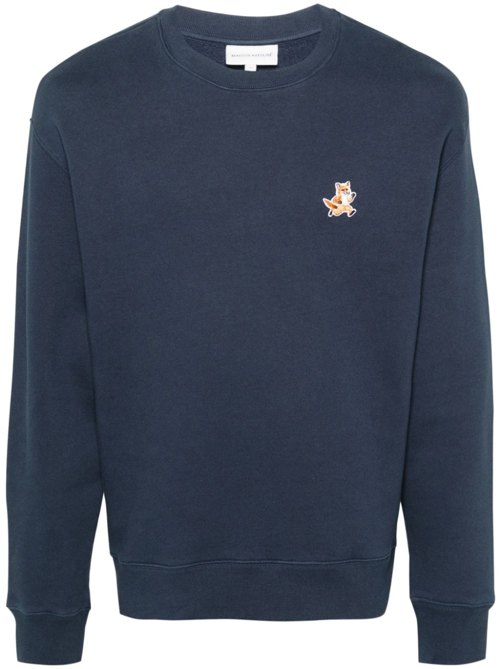 Maison-Kitsune Maison Kitsuné Fox-motif Cotton Sweatshirt Blue Men Sweatshirts