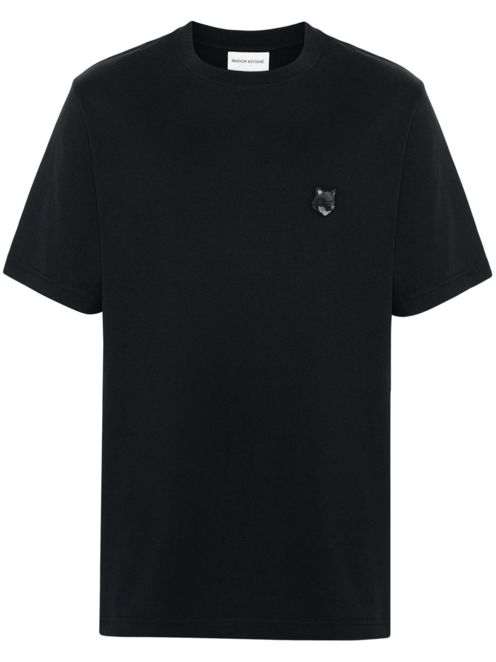 Men T-Shirts Maison-Kitsune Maison Kitsuné Fox-patch Cotton T-shirt Black