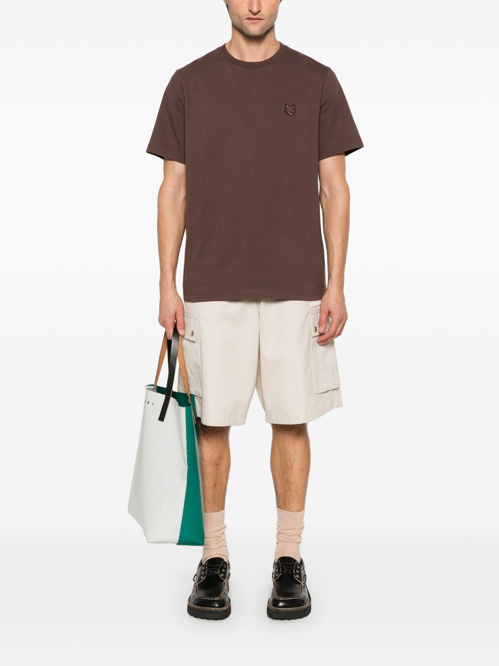 Men T-Shirts Maison-Kitsune Maison Kitsuné Bold Fox Head T-shirt Brown