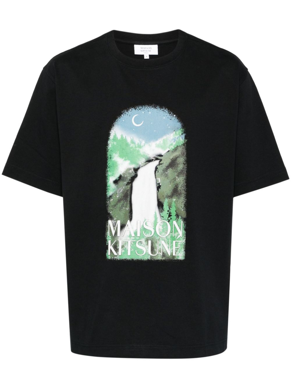 Maison Kitsuné Waterfall Oversize T-shirt Black Maison-Kitsune Men T-Shirts