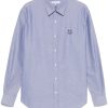 Maison-Kitsune Shirts Men Maison Kitsuné Contour Fox Head Shirt Blue