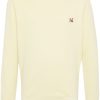 Men Sweatshirts Maison-Kitsune Maison Kitsuné fox-patch Cotton Sweatshirt Yellow