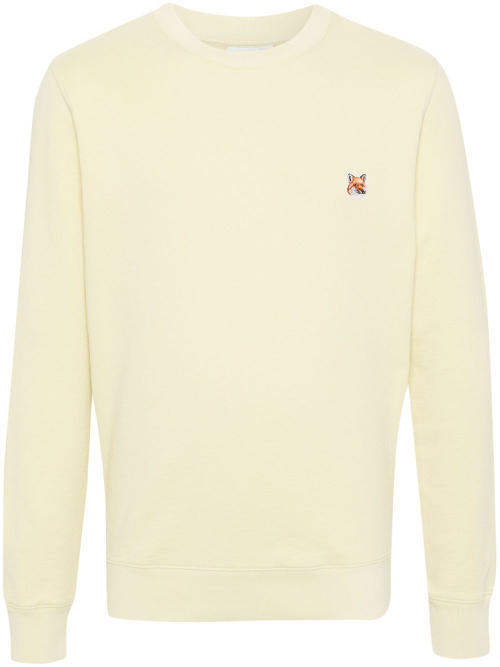 Men Sweatshirts Maison-Kitsune Maison Kitsuné fox-patch Cotton Sweatshirt Yellow