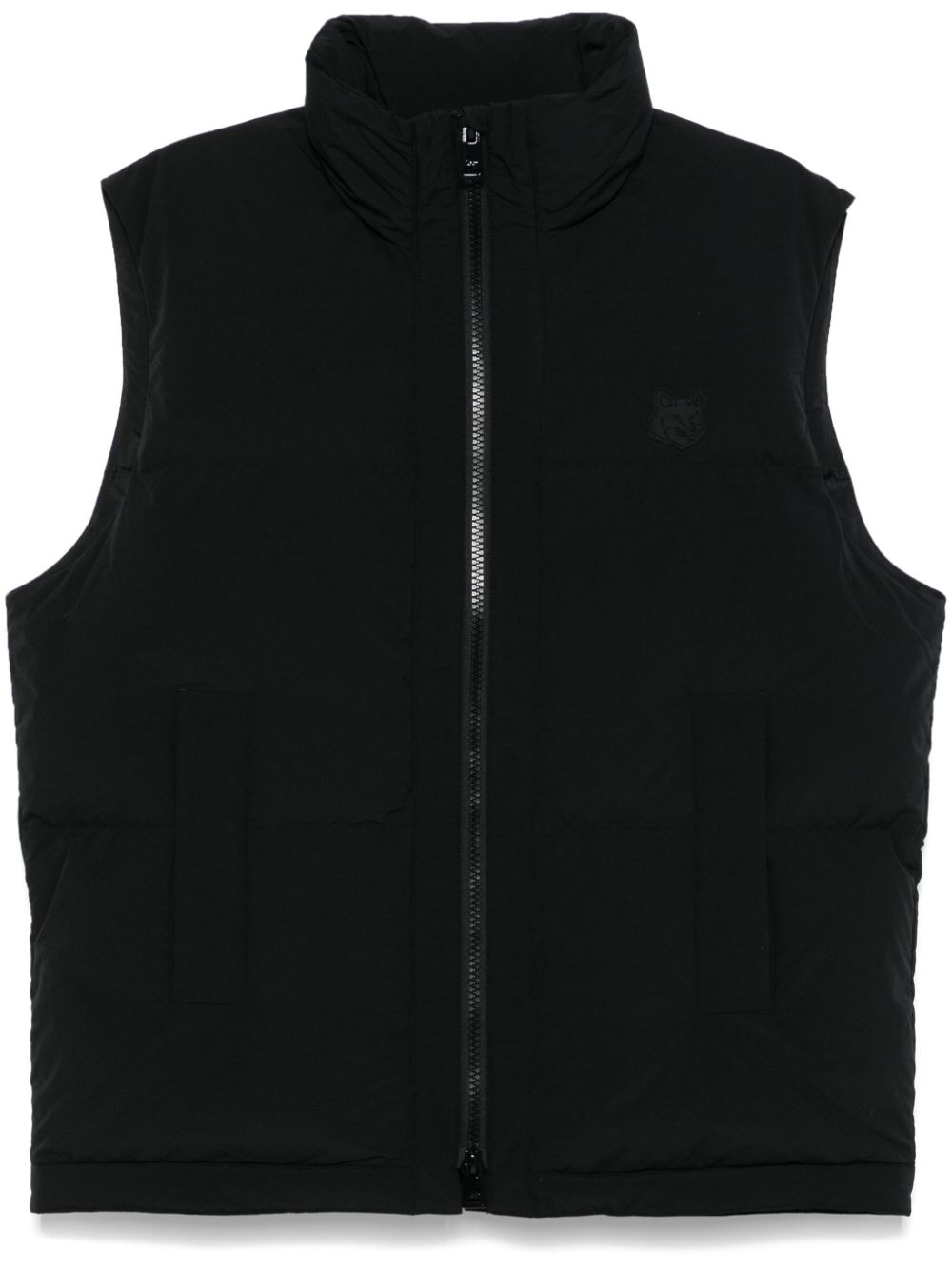 Maison-Kitsune Maison Kitsuné Padded Gilet Black Men Waistcoats & Gilets