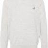 Maison-Kitsune Maison Kitsuné logo-patch Cotton Jumper Grey Men Knitted Sweaters