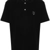 Men Polo Shirts Maison-Kitsune Maison Kitsuné fox-motif Polo Shirt Black