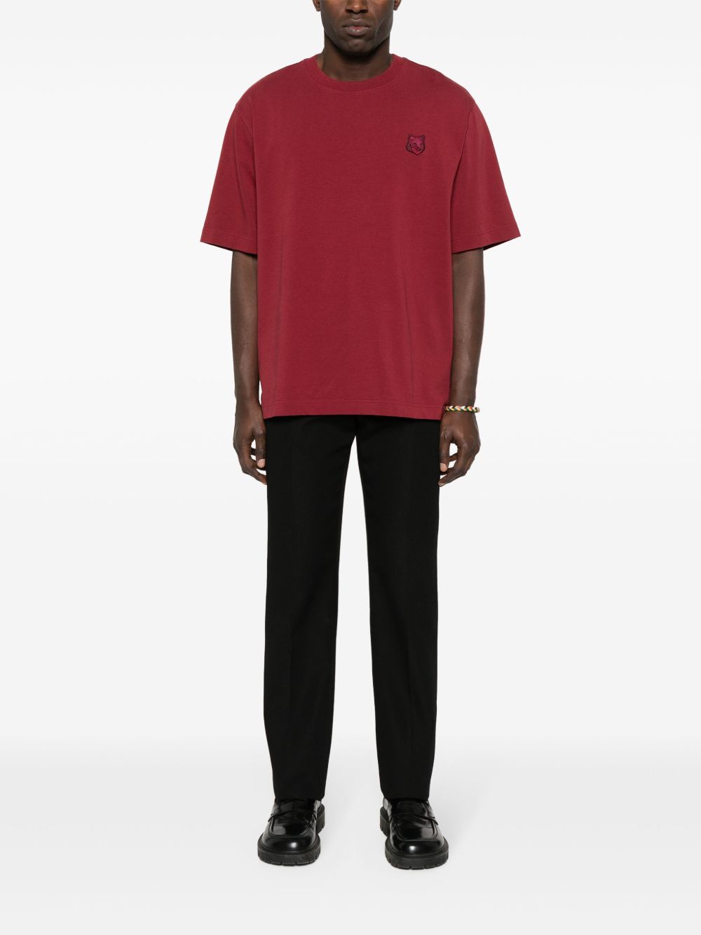 Men T-Shirts Maison-Kitsune Maison Kitsuné Bold Fox Head Cotton T-shirt Red