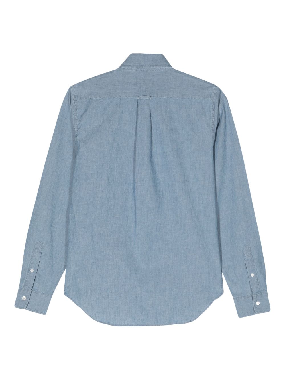 Men Shirts Maison-Kitsune Maison Kitsuné Fox Head-patch Cotton Shirt Blue