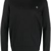 Maison Kitsuné logo-appliqué crew-neck Sweatshirt Black Men Sweatshirts Maison-Kitsune