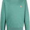 Maison-Kitsune Sweatshirts Men Maison Kitsuné Fox logo-appliqué Jersey Sweatshirt Green