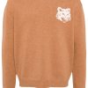 Maison-Kitsune Knitted Sweaters Men Maison Kitsuné Fox Head Intarsia Jumper Neutrals