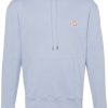 Men Hoodies Maison-Kitsune Maison Kitsuné Chillax Fox-patch Cotton Hoodie Blue